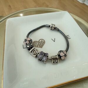 Pandora Silver Bracelet with 6 Charms
